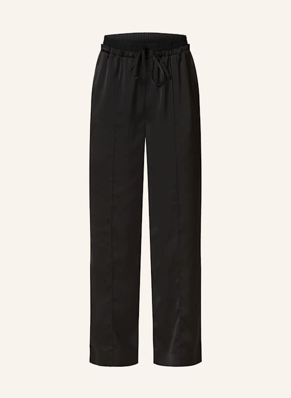 ALLSAINTS Marlenehose ALBA aus Satin SCHWARZ