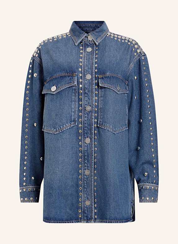 ALLSAINTS Jeans-Overshirt ALBA mit Nieten BLAU