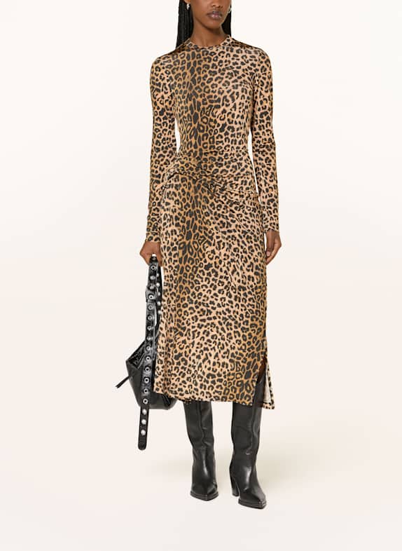 ALLSAINTS Kleid RIVI SCHWARZ/ HELLORANGE/ DUNKELORANGE