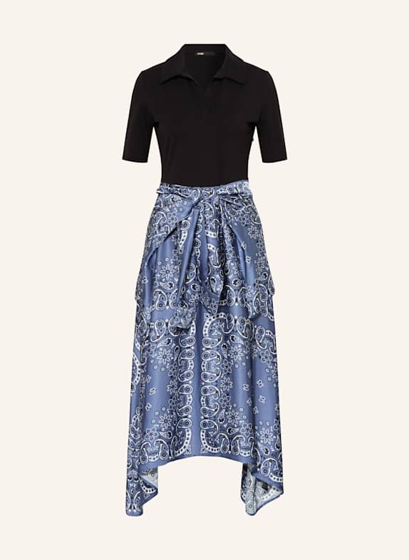 maje Kleid im Materialmix SCHWARZ/ BLAU/ WEISS
