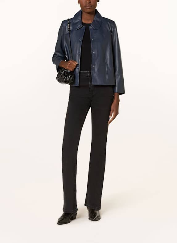 ba&sh Lederjacke MILOS DUNKELBLAU
