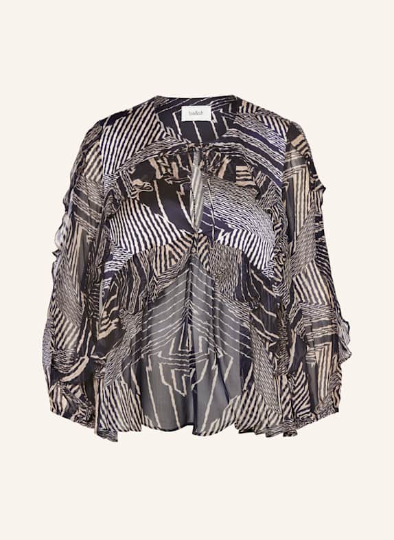 ba&sh Blusenshirt ANGELA mit Volants DUNKELBLAU/ CREME