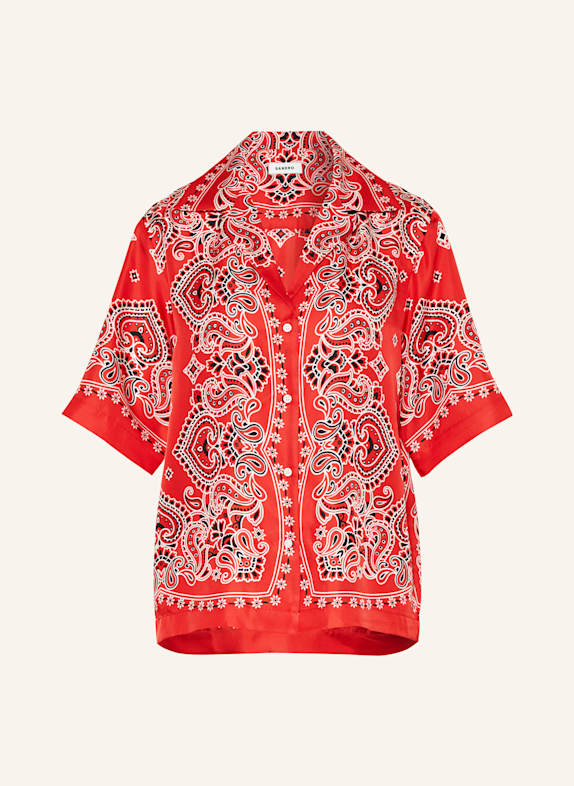 SANDRO Hemdbluse aus Seide mit 3/4-Arm ROT/ WEISS/ SCHWARZ