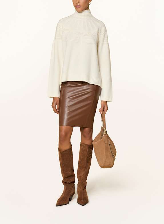 Wolford Jupe JENNA aspect cuir MARRON FONCÉ