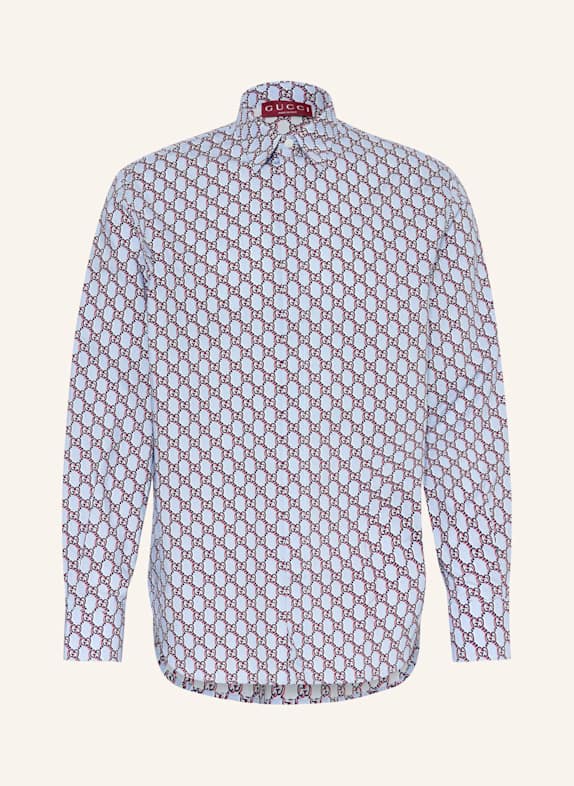 GUCCI Hemd Regular Fit 4014 AZURE/ROSSO ANCORA