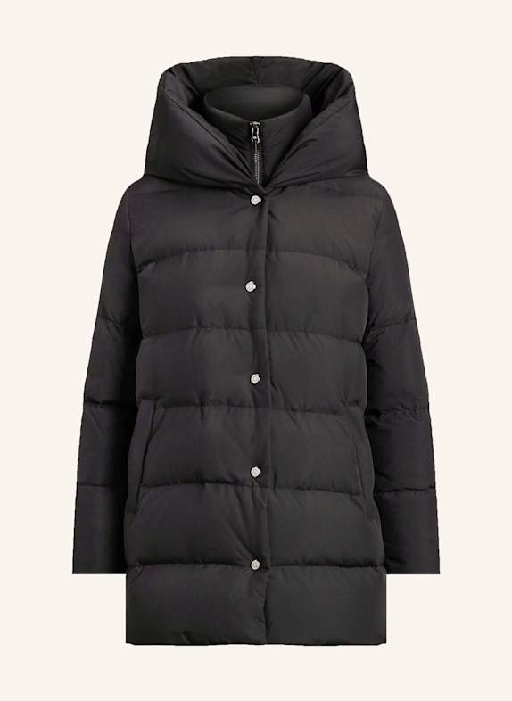 Blejzry a saka Péřový kabát s krycí légou ČERNÁ