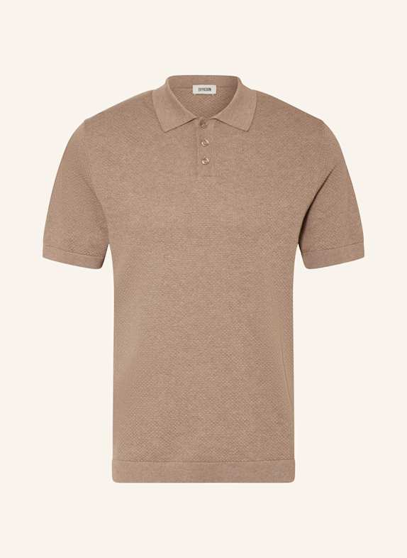 DRYKORN Knitted polo shirt TRITON Regular Fit BROWN