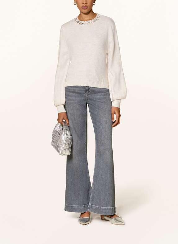 ONLY Sweater with decorative gems and decorative beads CREAM