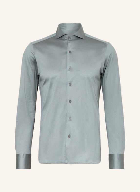 CANALI Chemise en jersey coupe slim BLEU GRIS