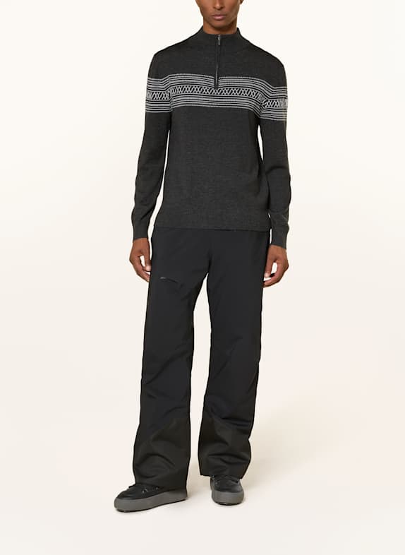 WE NORWEGIANS Troyer SIGNATURE aus Merinowolle DUNKELGRAU