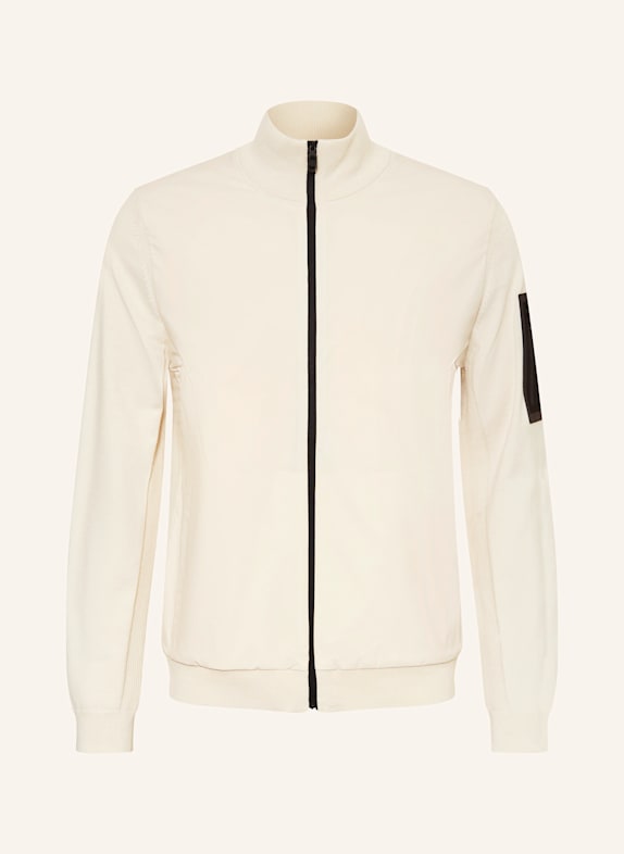 BOSS MOMENTUM cardigan in a material mix with merino wool ECRU