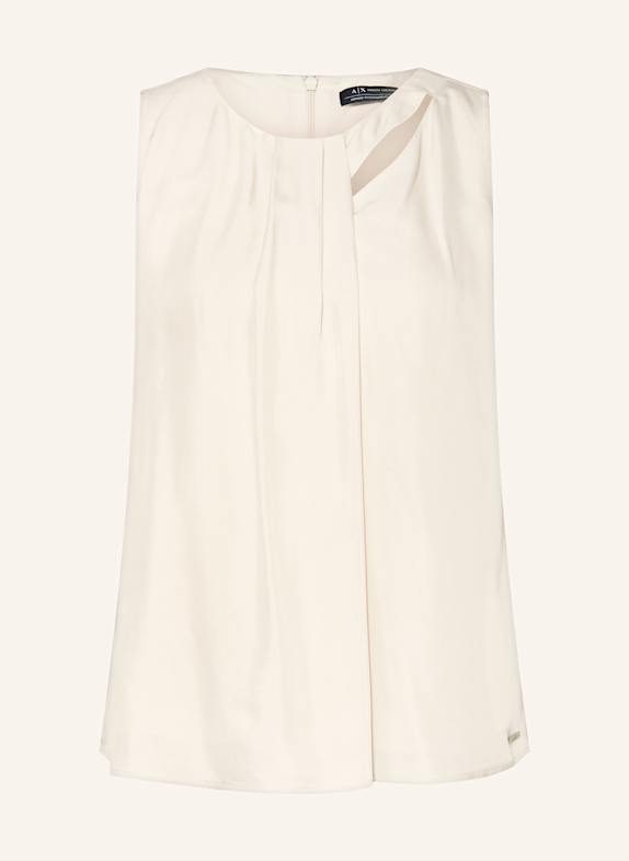 ARMANI EXCHANGE Blusentop aus Satin mit Cut-out ECRU