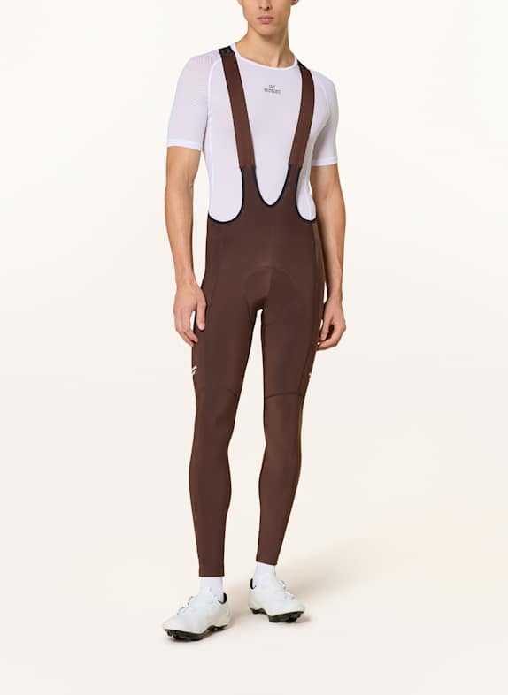 PAS NORMAL STUDIOS Fietsbroek ESSENTIAL THERMAL met bretels en gewatteerde inzetstukken BRUIN