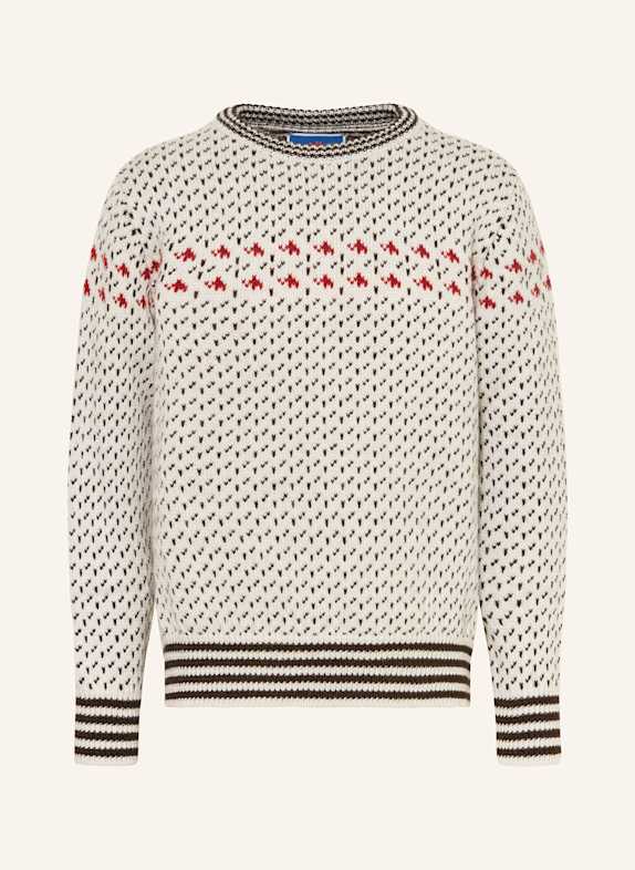 MAMMUT Sweter DIRETTISIMA WOOL ECRU / CIEMNOBRĄZOWY / CZERWONY