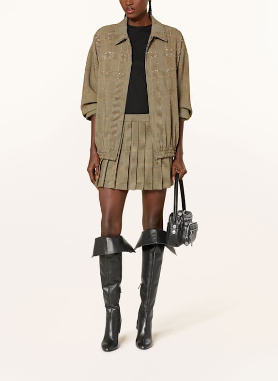 GOLDEN GOOSE Blouson JOURNEY mit Schmucksteinen DUNKELBRAUN / BEIGE