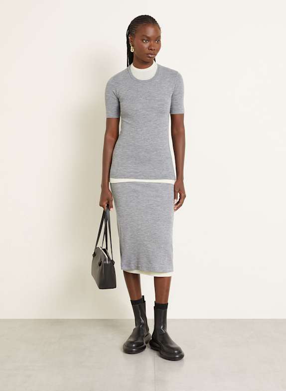 JIL SANDER gebreide rok GRIJS