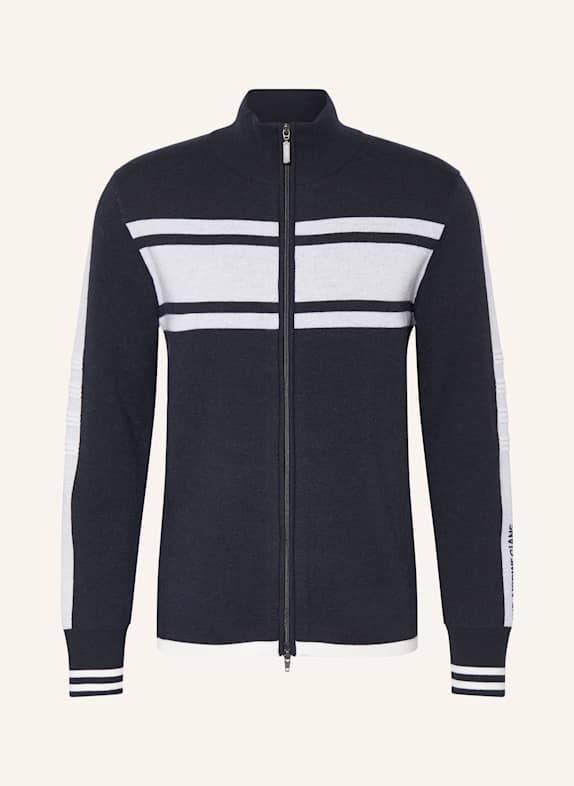 WE NORWEGIANS Midlayerjacke ROCKY aus Merinowolle DUNKELBLAU/ WEISS