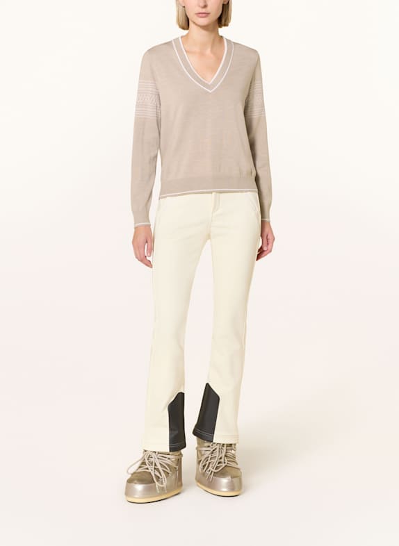 WE NORWEGIANS SIGNATURE sweater made from merino wool BEIGE / WHITE