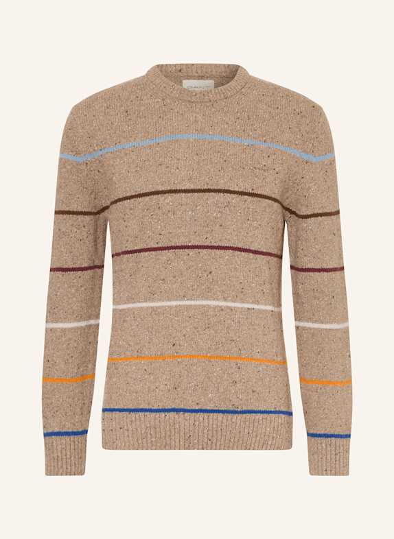 GANT Pullover BEIGE / BLAU / DUNKELROT
