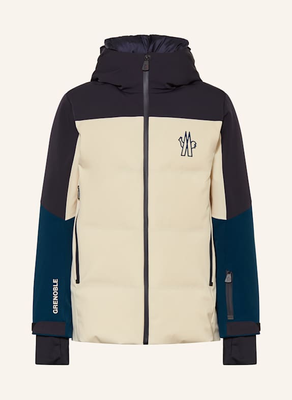 MONCLER enfant Veste de ski en duvet NEW MONTMIRAL CRÈME/ BLEU PÉTROLE/ NOIR