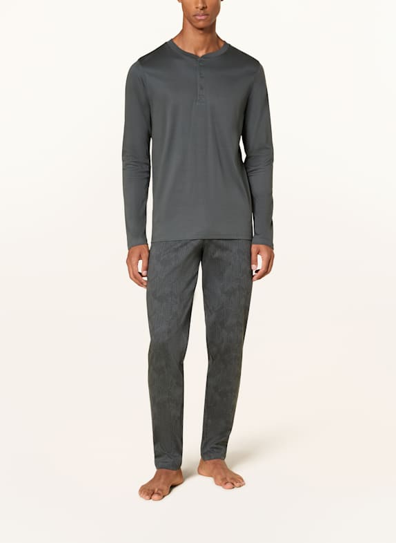 SCHIESSER Pyjamas FINE INTERLOCK MÖRKGRÖN