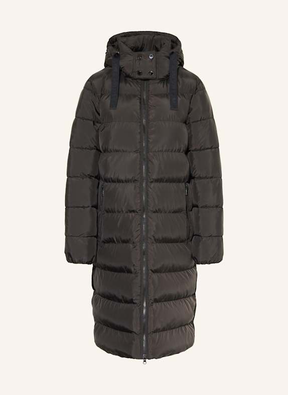 FUCHS SCHMITT Prošívaný kabát s odnímatelnou kapucí ČERNÁ