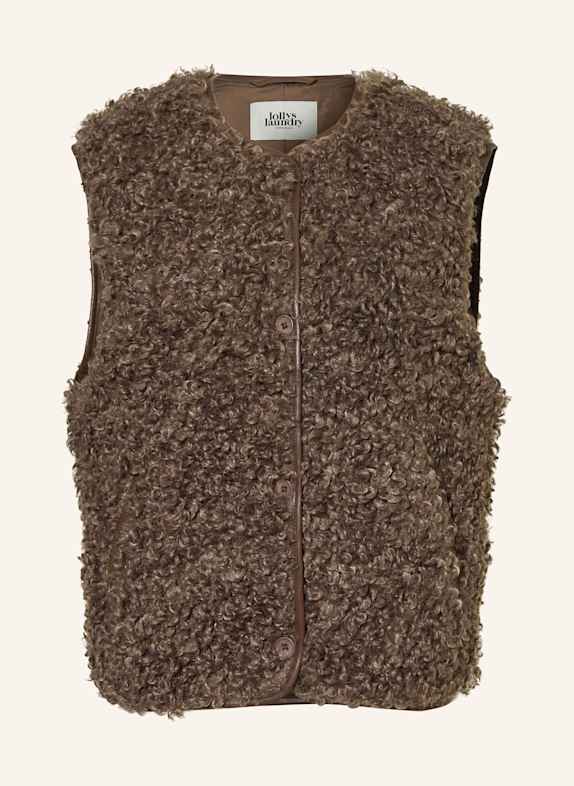 lollys laundry Teddyfell-Weste VADALL DUNKELBRAUN