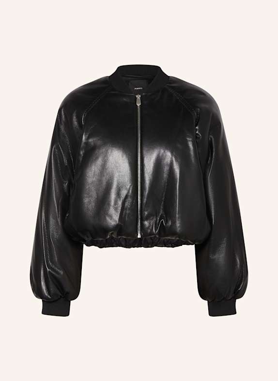 PINKO Blouson BRODO in Lederoptik SCHWARZ