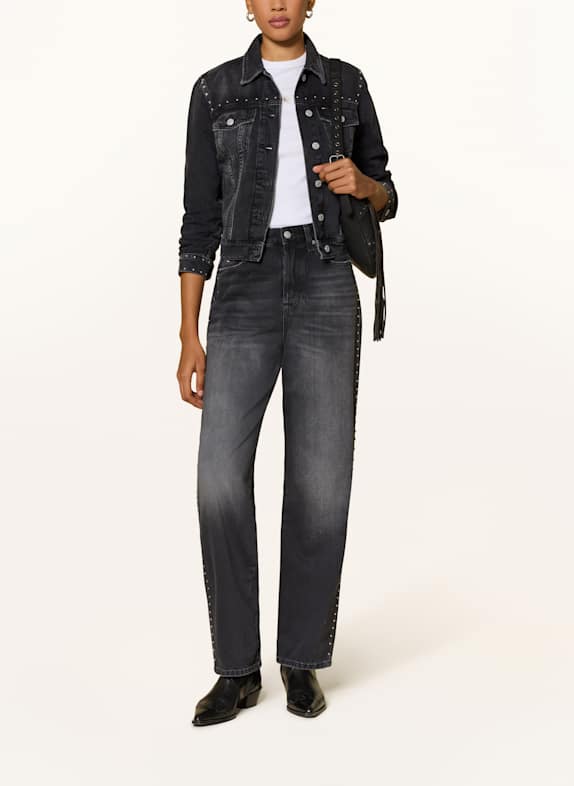 TOMMY JEANS Straight jeans LAYLA met studs 1BZ Denim Black