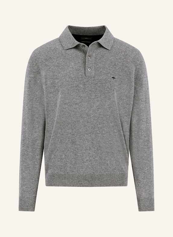 FYNCH-HATTON Strick-Poloshirt aus Merinowolle GRAU