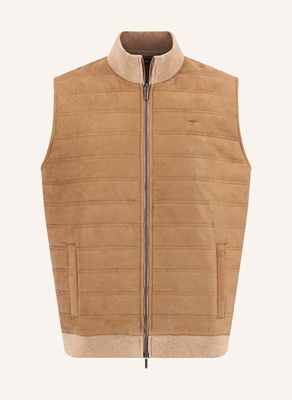 FYNCH-HATTON Vest in mixed materials LIGHT BROWN