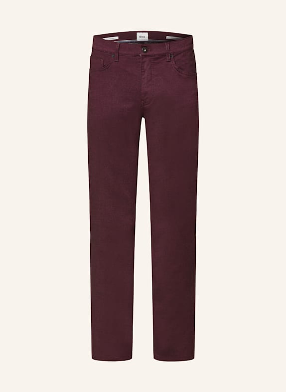 BRAX Spodnie CADIZ straight fit CIEMNOCZERWONY