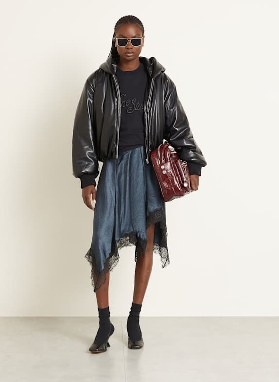 Acne Studios Blouson in Lederoptik SCHWARZ