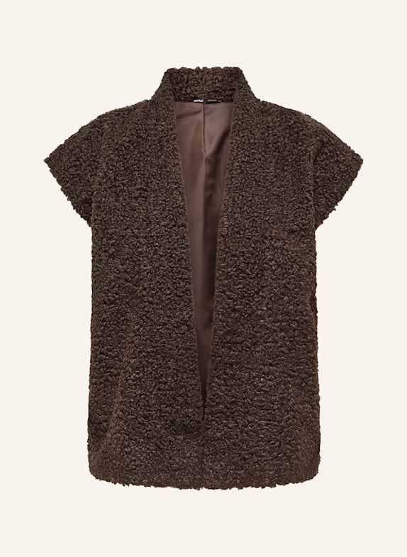 ONLY Teddyfell-Weste DUNKELBRAUN
