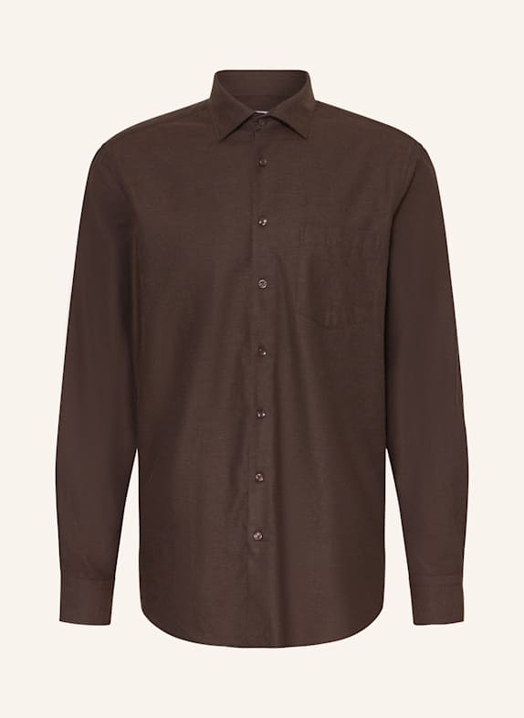 seidensticker Hemd Regular Fit DUNKELBRAUN