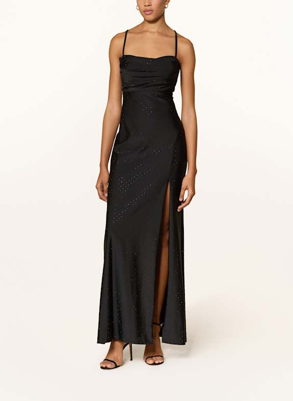 VM Vera Mont Abendkleid mit Cut-outs und Schmucksteinen SCHWARZ