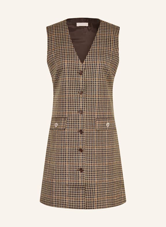 LIU JO Kleid mit Glitzergarn BEIGE / DUNKELBLAU / BRAUN