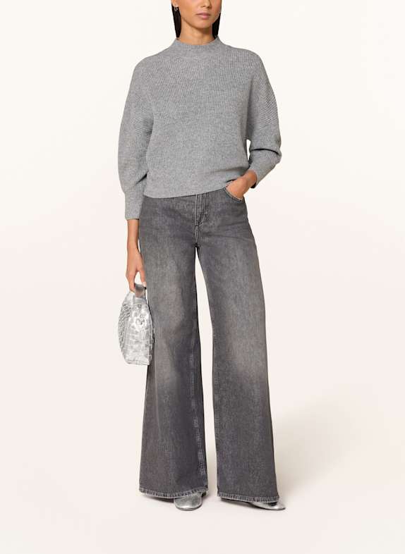 Oui Pullover mit 3/4-Arm GRAU
