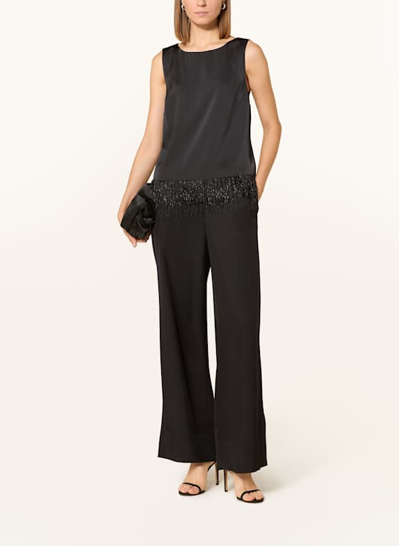 V by Vera Mont Satijnen top met glittergaren ZWART