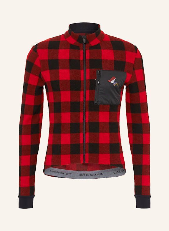 CAFÉ DU CYCLISTE Koszulka rowerowa z polaru SOLANGE CZERWONY/ CZARNY