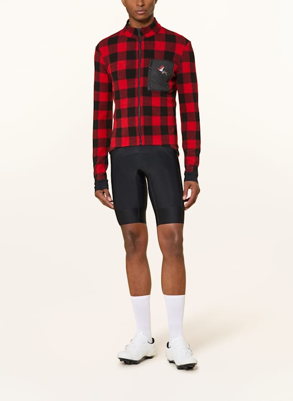 CAFÉ DU CYCLISTE Fleecový cyklistický dres SOLANGE ČERVENÁ / ČERNÁ