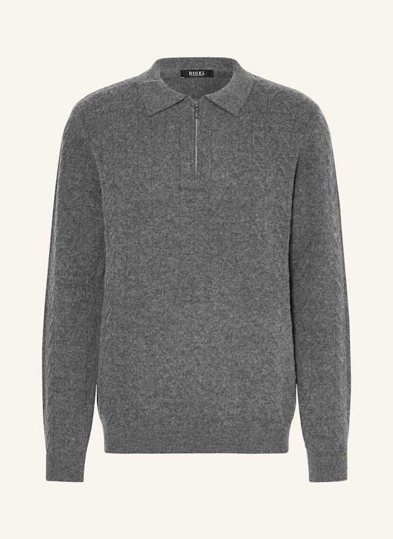 DIGEL Strick-Poloshirt DAMY-Z DUNKELGRAU