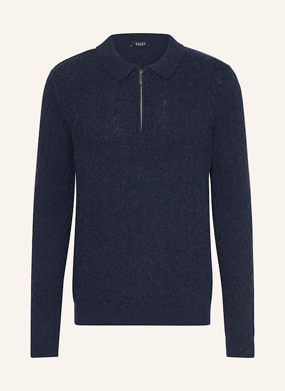 DIGEL Strick-Poloshirt DAMY-Z DUNKELBLAU