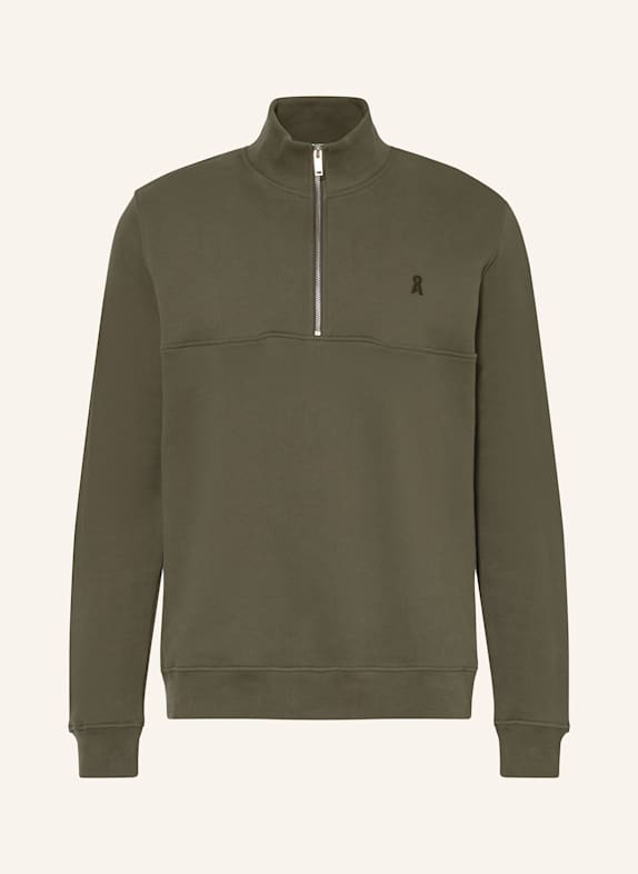 ARMEDANGELS Half-zip sweater in sweatshirt fabric WAARLO KHAKI