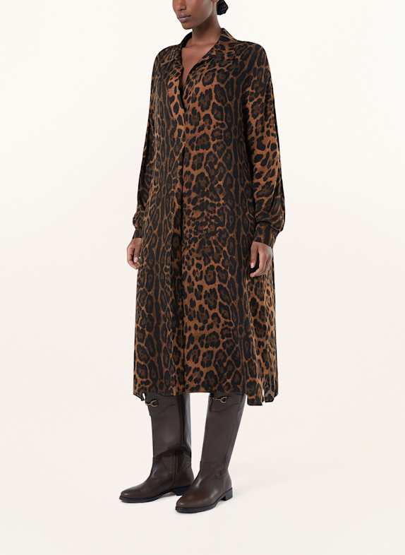 MARINA RINALDI Kleid FALASCO SCHWARZ / BRAUN / HELLBRAUN