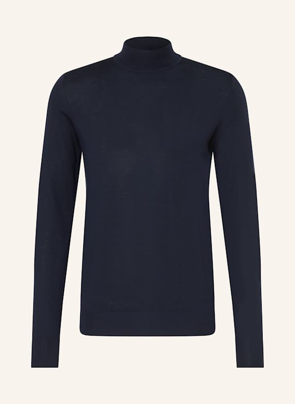 PROFUOMO Sweter z wełny merino GRANATOWY