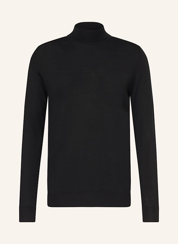 PROFUOMO Sweter z wełny merino CZARNY