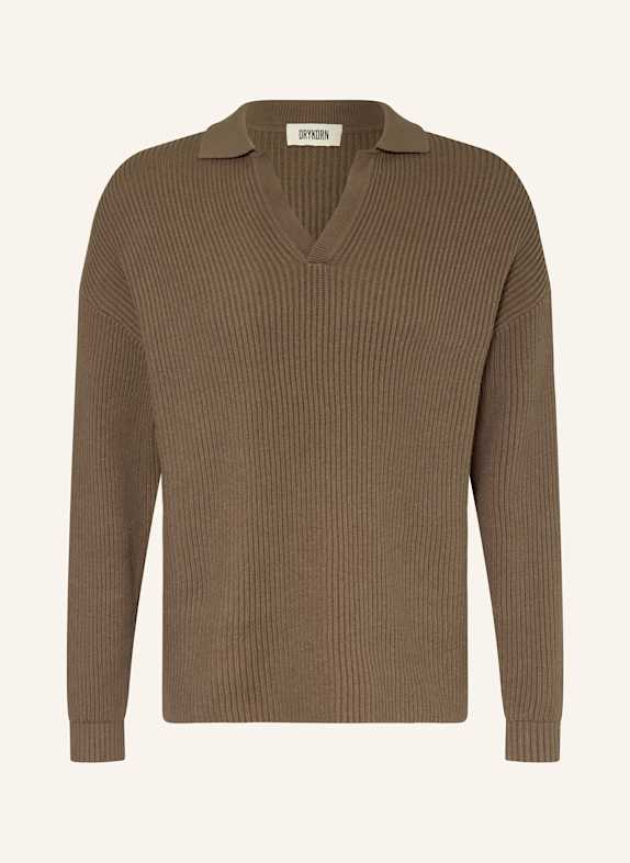 DRYKORN Sweter RUSTINO CIEMNOBRĄZOWY