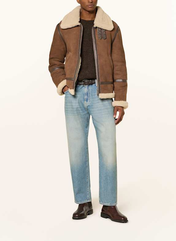 GANT Lederjacke BRAUN / CREME