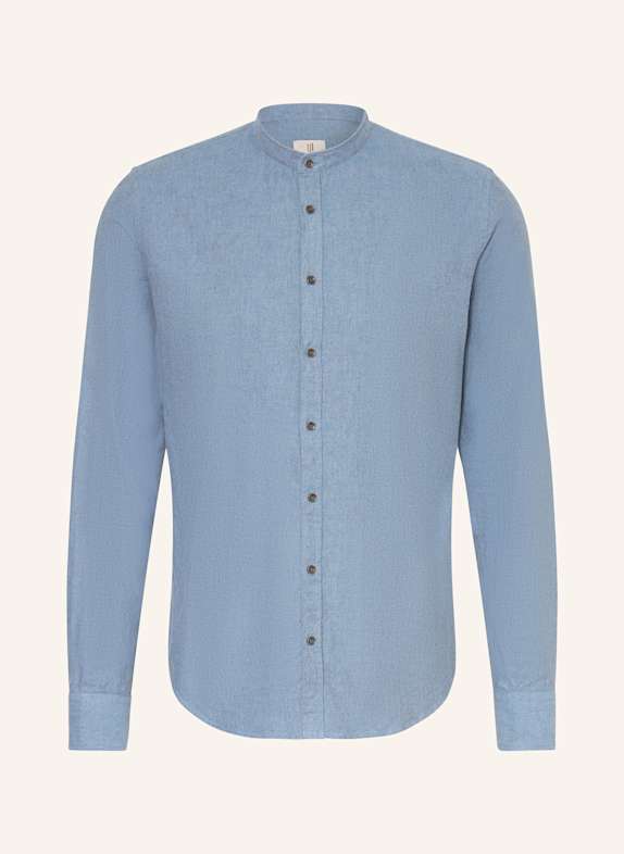Q1 Manufaktur Hemd Regular Fit mit Stehkragen BLAUGRAU